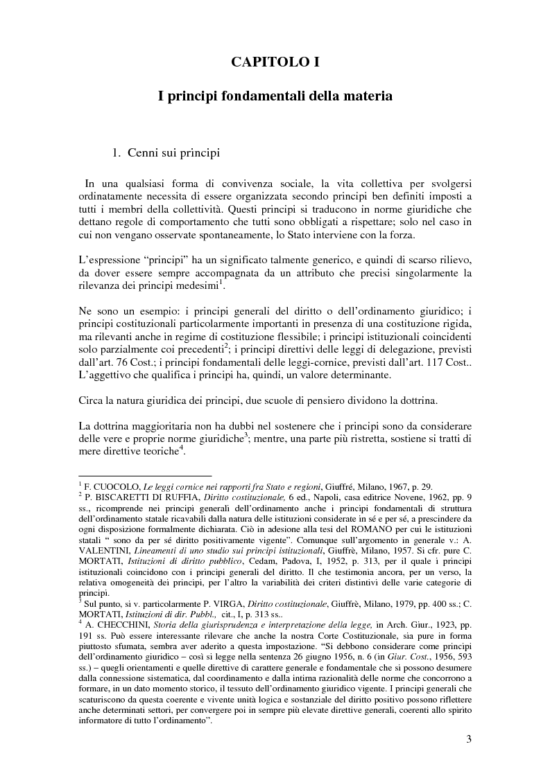 Anteprima della tesi: Delega alla ''mera ricognizione'' dei principi fondamentali, Pagina 3