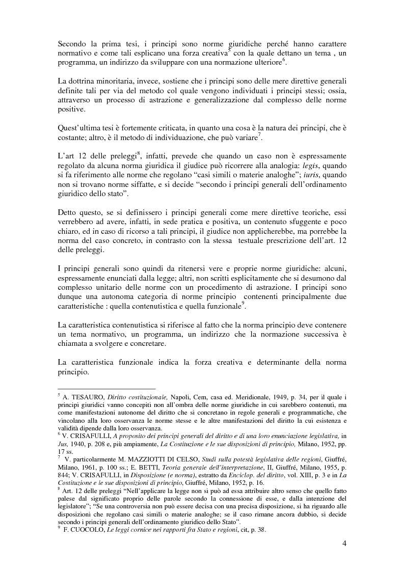 Anteprima della tesi: Delega alla ''mera ricognizione'' dei principi fondamentali, Pagina 4