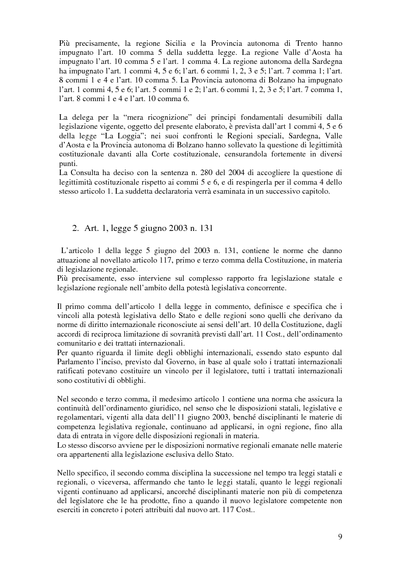 Anteprima della tesi: Delega alla ''mera ricognizione'' dei principi fondamentali, Pagina 9