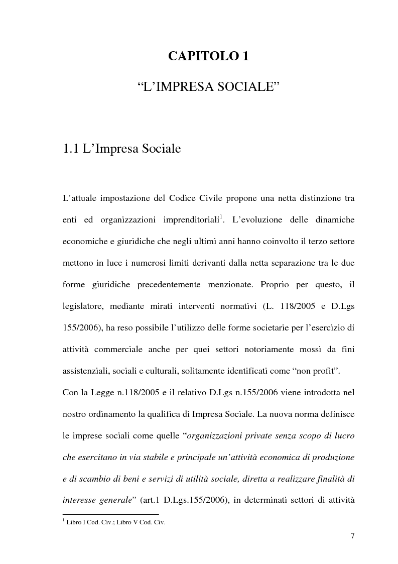 Anteprima della tesi: Impresa sociale: rendicontazione e bilancio sociale. Il caso delle aziende scolastiche, Pagina 5