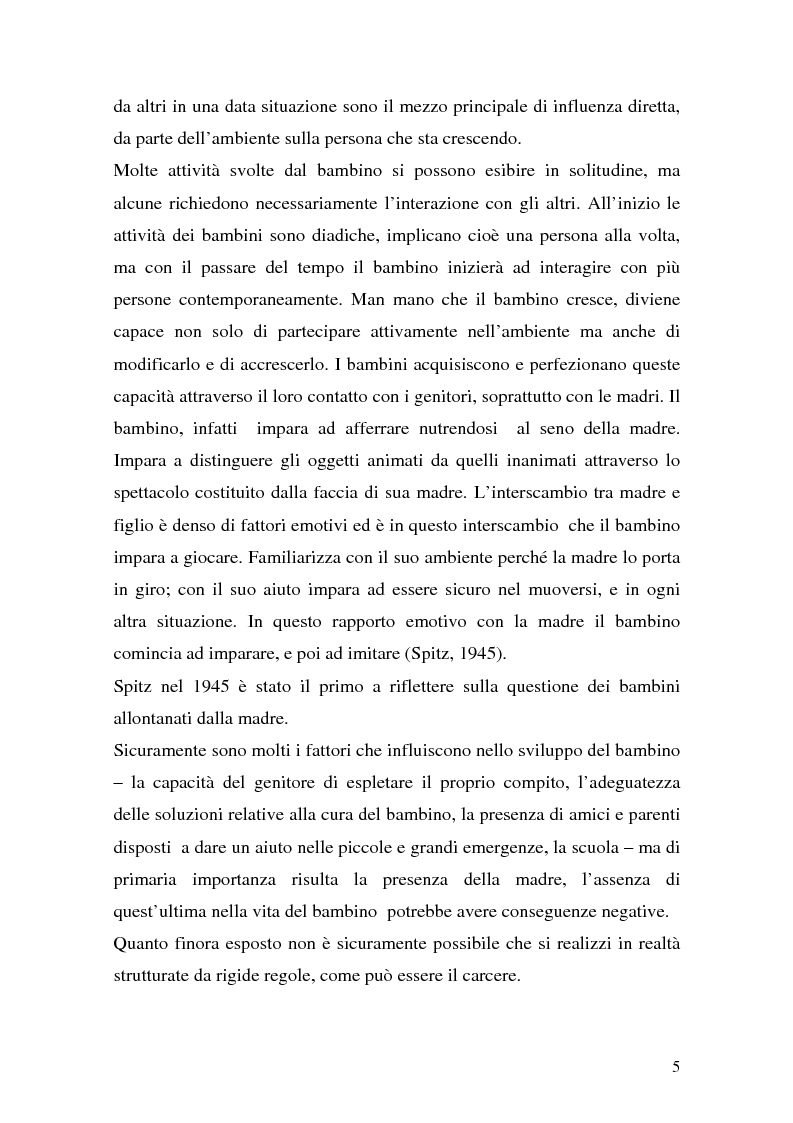 Anteprima della tesi: Complessità della funzione genitoriale in contesti a rischio: la maternità in carcere, Pagina 3