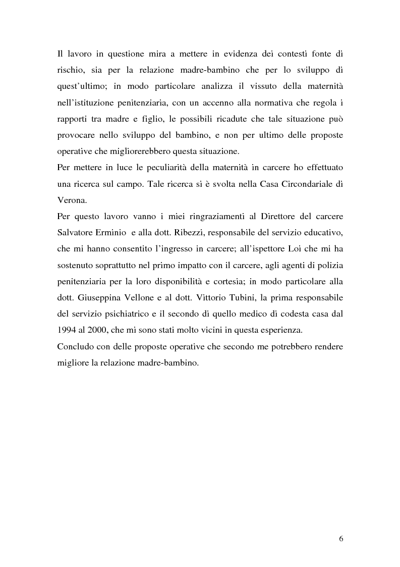 Anteprima della tesi: Complessità della funzione genitoriale in contesti a rischio: la maternità in carcere, Pagina 4