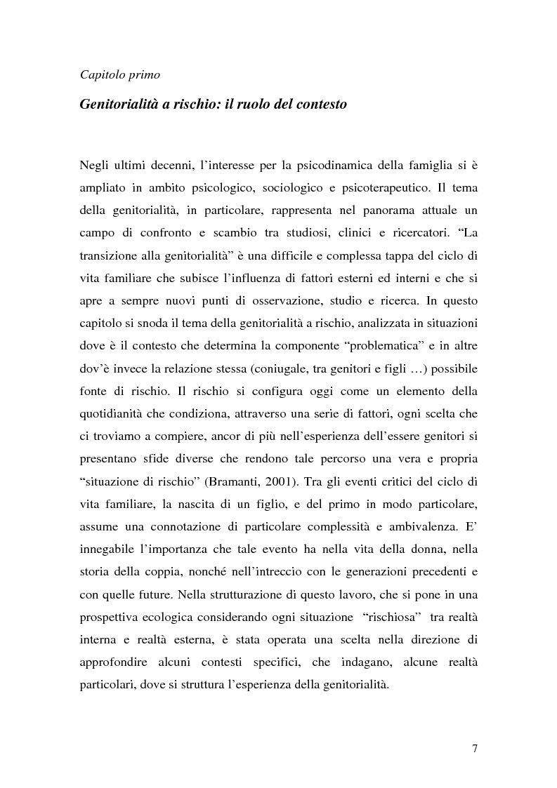 Anteprima della tesi: Complessità della funzione genitoriale in contesti a rischio: la maternità in carcere, Pagina 5