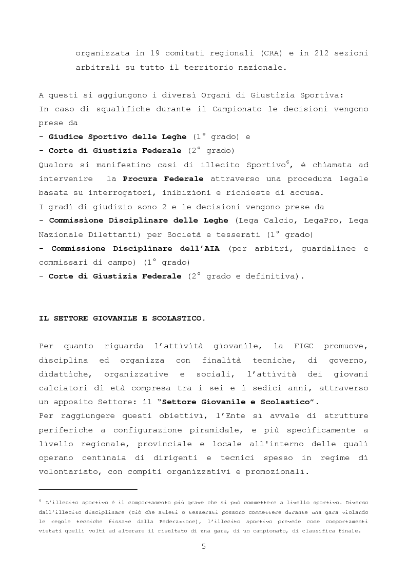Anteprima della tesi: Il gioco del calcio: investire nel settore giovanile, il valore aggiunto per il club, Pagina 5