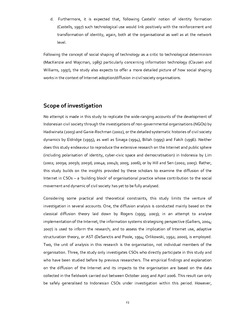 Anteprima della tesi: Does the Internet Transform Civil Society? The Case of Civil Society Organisations in Indonesia, Pagina 14