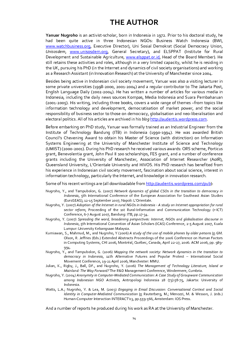 Anteprima della tesi: Does the Internet Transform Civil Society? The Case of Civil Society Organisations in Indonesia, Pagina 5