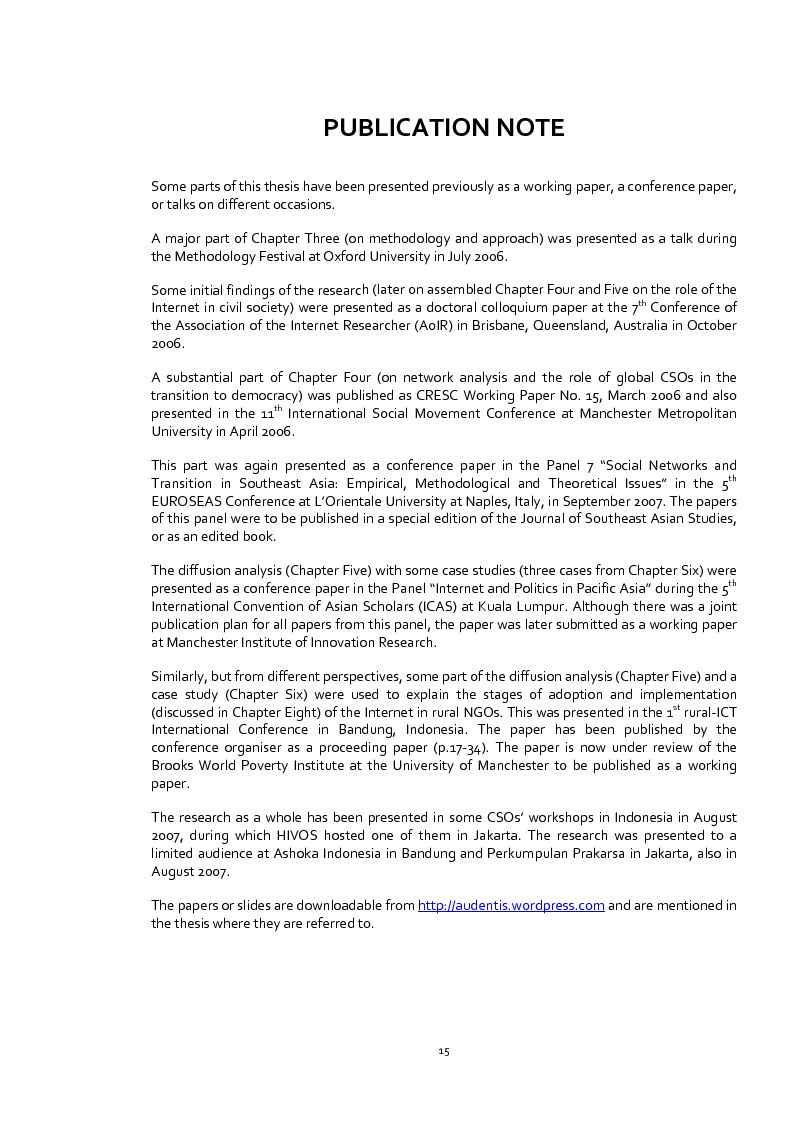 Anteprima della tesi: Does the Internet Transform Civil Society? The Case of Civil Society Organisations in Indonesia, Pagina 6