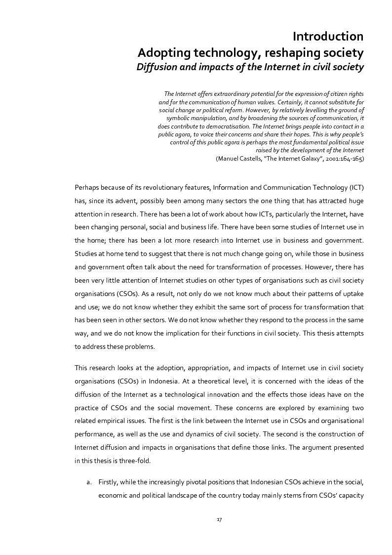 Anteprima della tesi: Does the Internet Transform Civil Society? The Case of Civil Society Organisations in Indonesia, Pagina 8