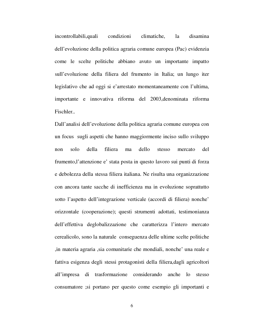 Anteprima della tesi: La filiera del frumento in Italia: i principali aspetti economici, Pagina 3