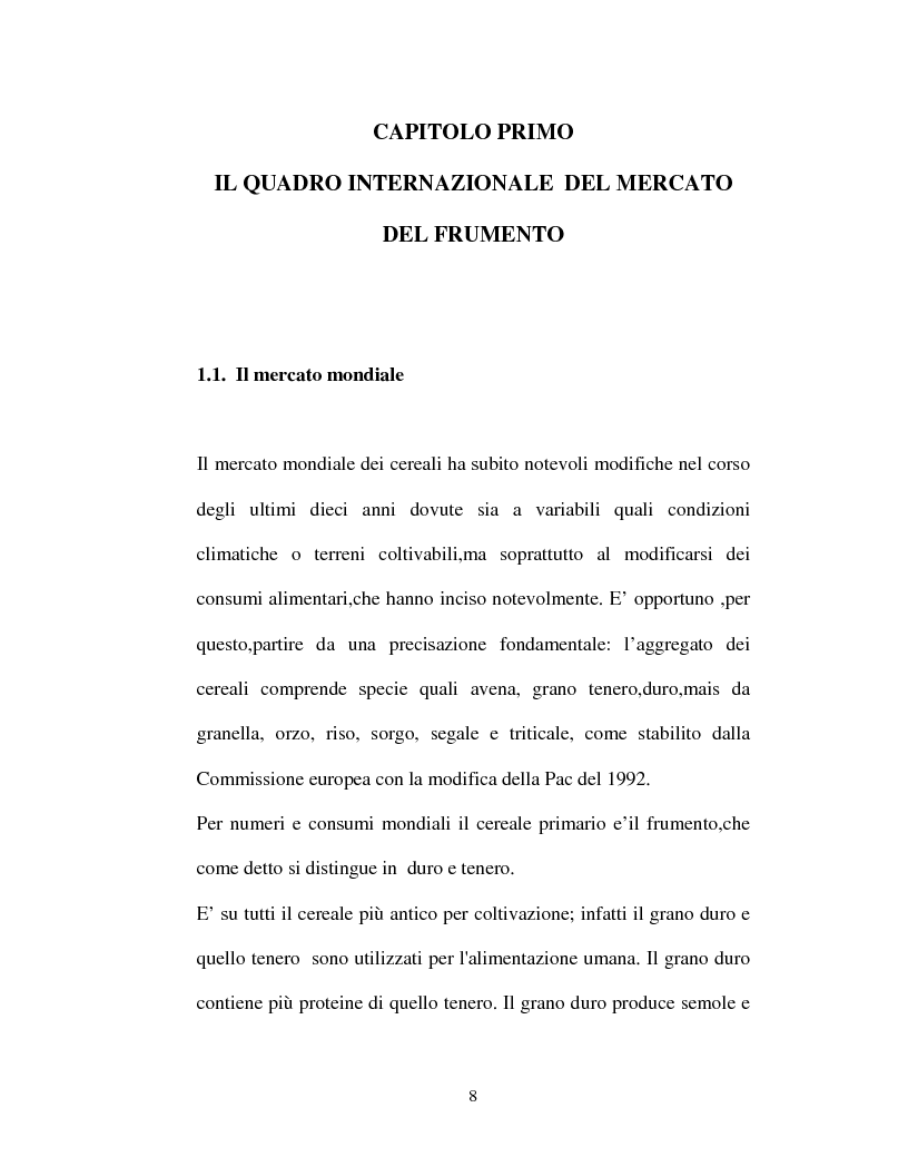 Anteprima della tesi: La filiera del frumento in Italia: i principali aspetti economici, Pagina 5