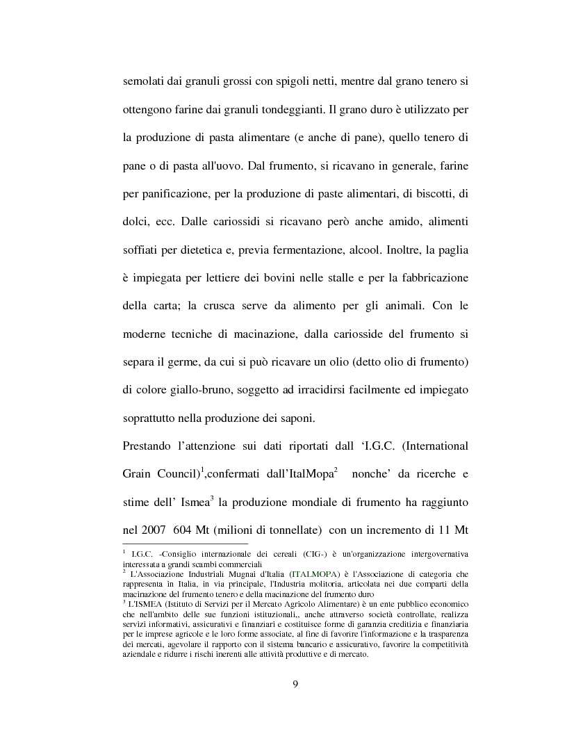 Anteprima della tesi: La filiera del frumento in Italia: i principali aspetti economici, Pagina 6