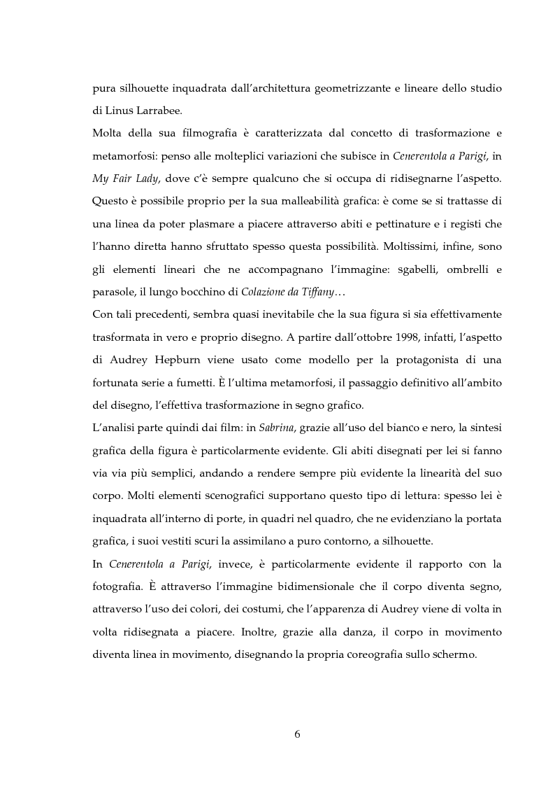 Anteprima della tesi: Audrey Hepburn: segno grafico, dallo schermo alla pagina di carta, Pagina 2