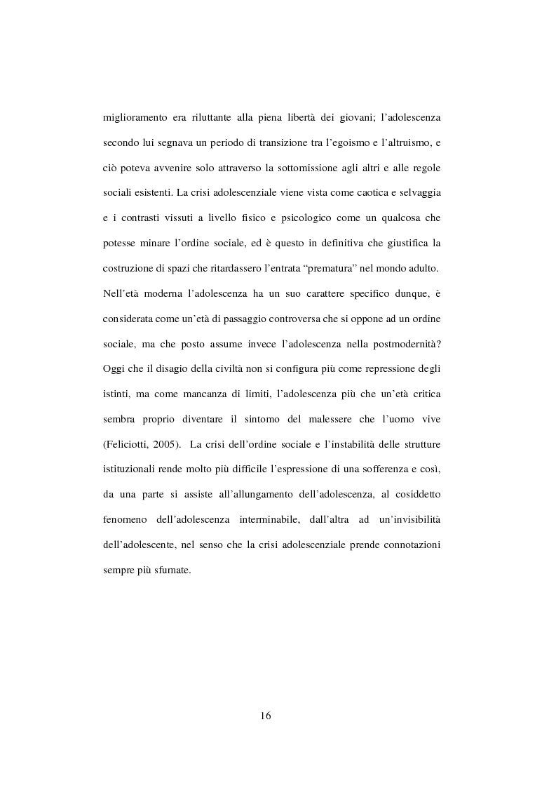 Anteprima della tesi: Postmodernità: adolescenza e nuove forme psicopatologiche - Riflessioni sul carattere sovversivo della psicoanalisi, Pagina 6