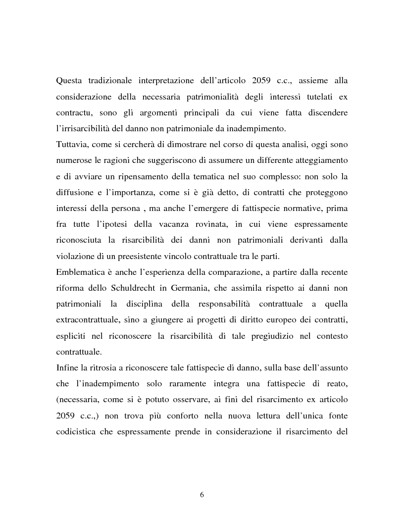 Anteprima della tesi: Il danno non patrimoniale da inadempimento, Pagina 2