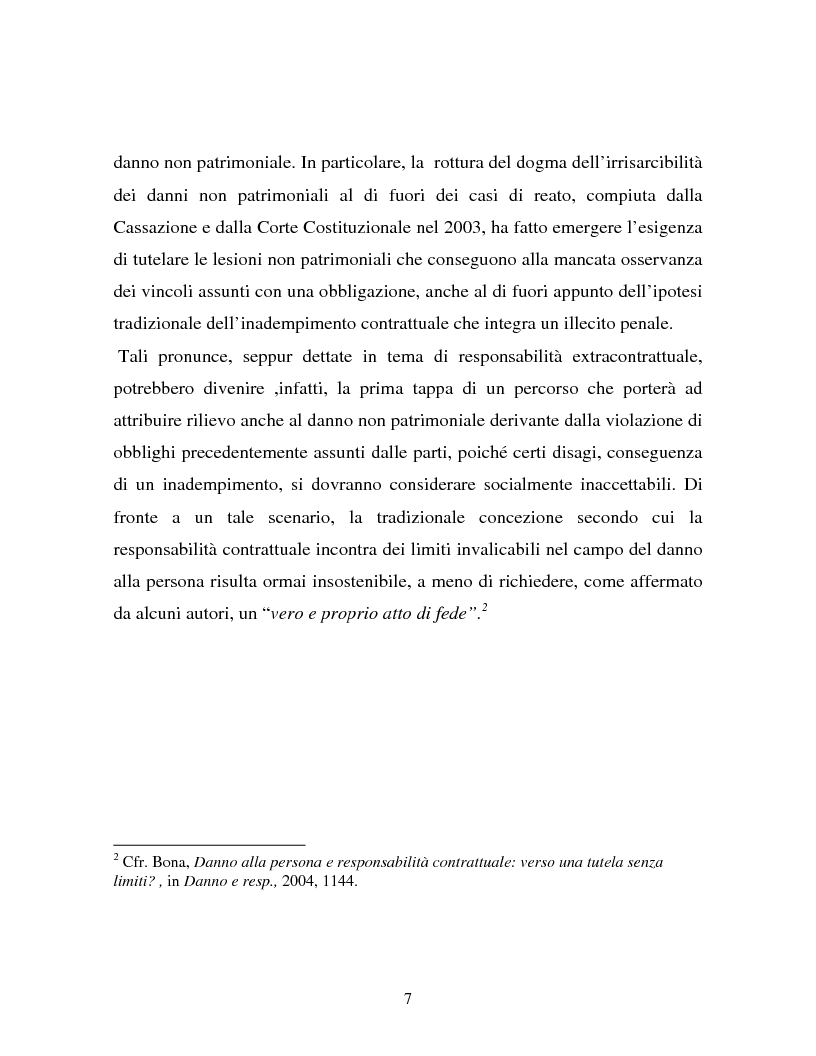 Anteprima della tesi: Il danno non patrimoniale da inadempimento, Pagina 3