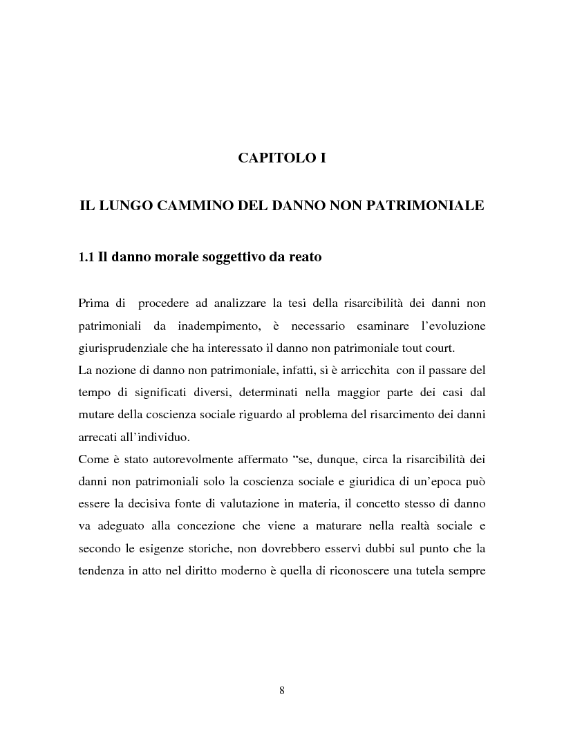 Anteprima della tesi: Il danno non patrimoniale da inadempimento, Pagina 4