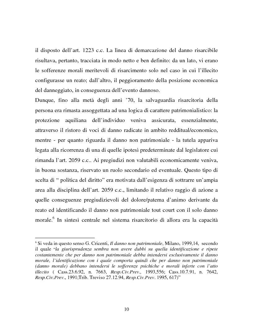 Anteprima della tesi: Il danno non patrimoniale da inadempimento, Pagina 6