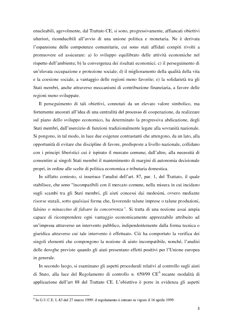 Anteprima della tesi: Gli aiuti di stato in materia fiscale, Pagina 3