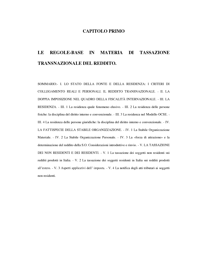 Anteprima della tesi: La tassazione dei soggetti non residenti, Pagina 4