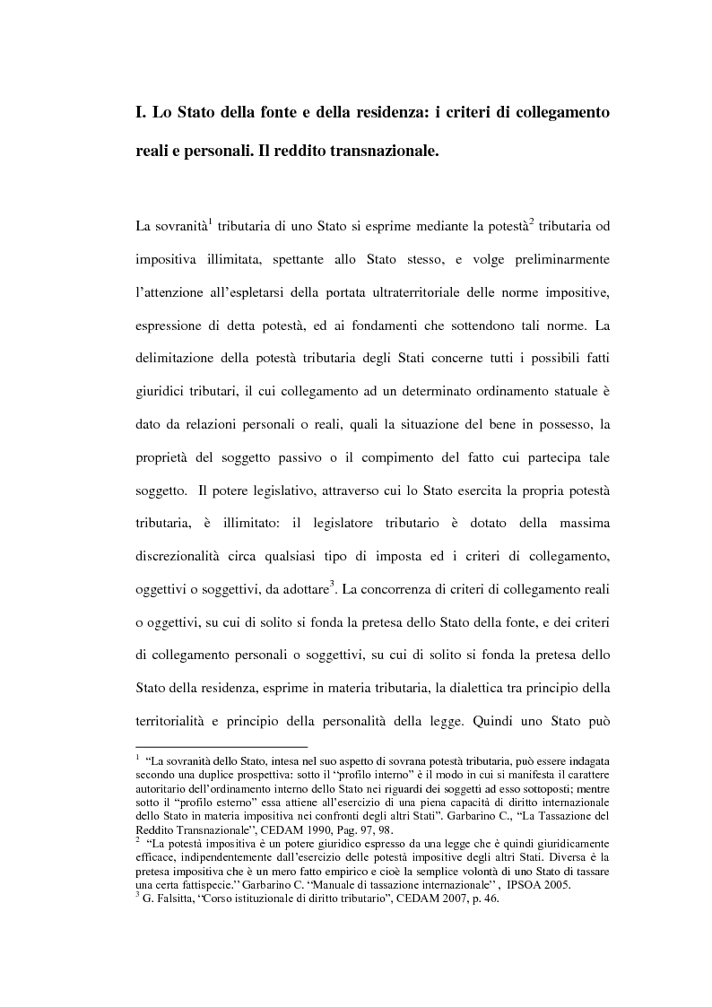 Anteprima della tesi: La tassazione dei soggetti non residenti, Pagina 5