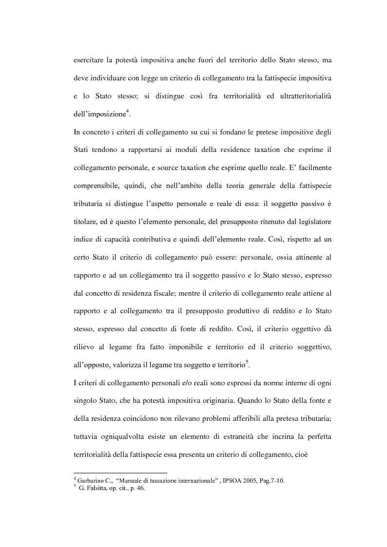 Anteprima della tesi: La tassazione dei soggetti non residenti, Pagina 6