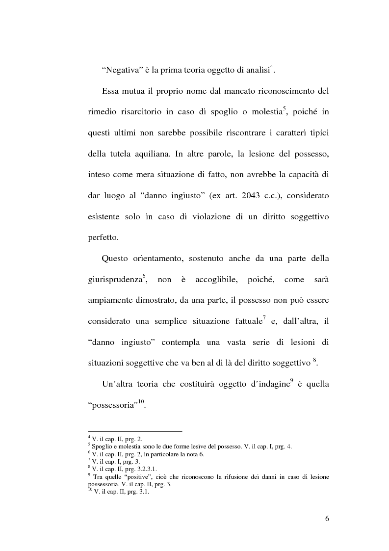 Anteprima della tesi: Lesione del possesso e perdita di chanches, Pagina 2