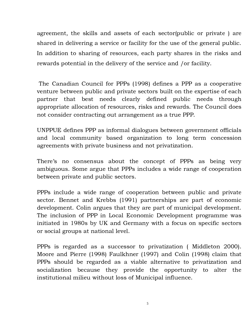 Anteprima della tesi: Public Private Partnership: an Overview, Pagina 3