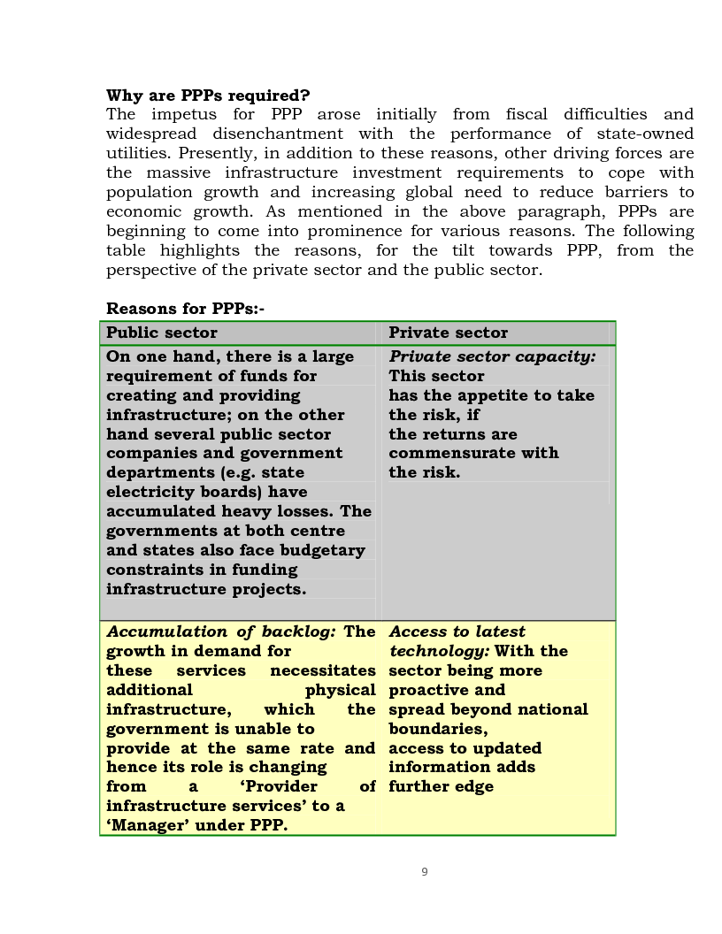Anteprima della tesi: Public Private Partnership: an Overview, Pagina 7