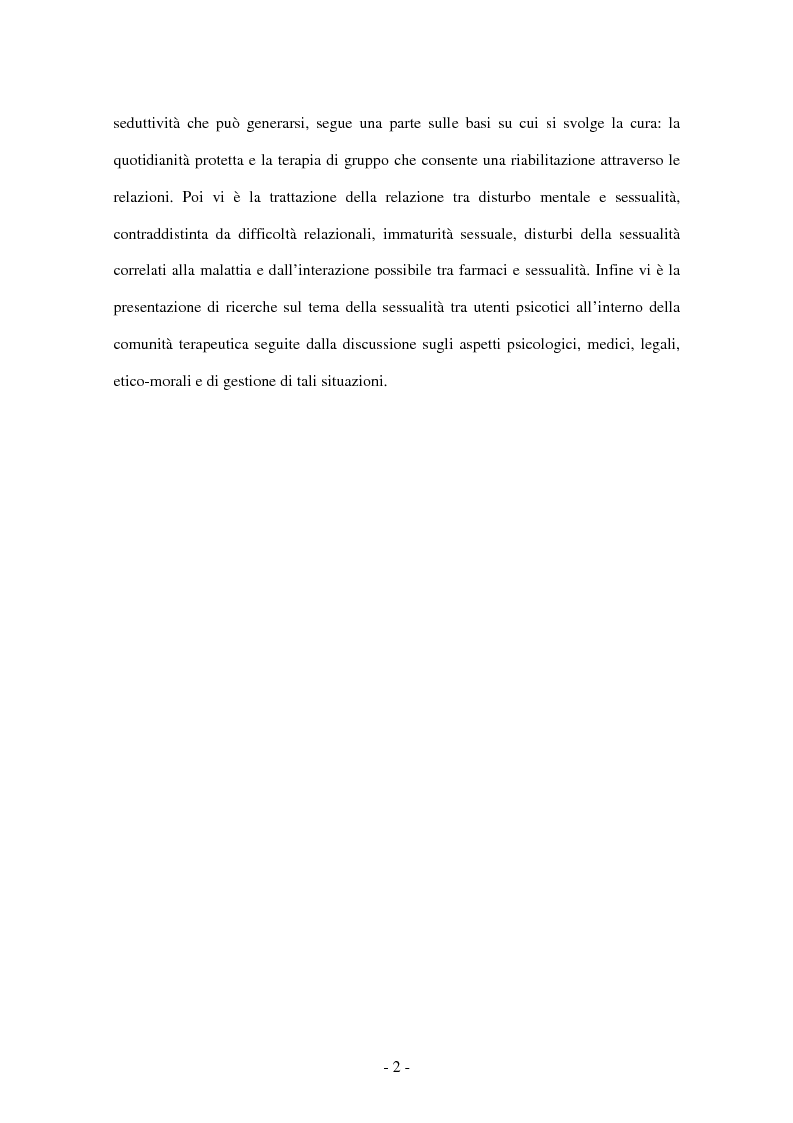 Anteprima della tesi: Il lavoro d'équipe e la gestione della sessualità nella comunità terapeutica psichiatrica, Pagina 2