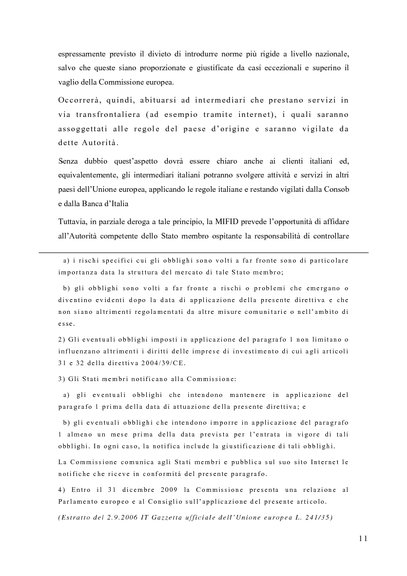 Anteprima della tesi: La riorganizzazione delle banche per l'applicazione della Mifid, Pagina 12