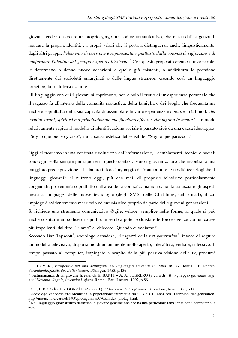 Anteprima della tesi: Lo slang degli SMS italiani e spagnoli: comunicazione e creatività, Pagina 2