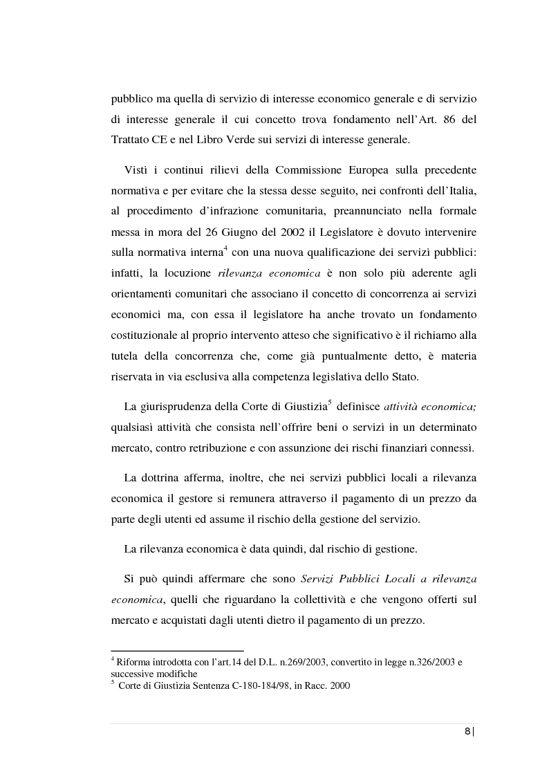 Anteprima della tesi: La regolamentazione dei servizi pubblici locali: il servizio di gestione dei rifiuti nella Regione Sicilia. L’analisi contabile di una società d'ambito., Pagina 4