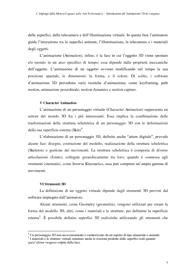 Anteprima della tesi: L’impiego della motion capture nelle arti performative - Introduzione all'animazione 3D al computer, Pagina 5