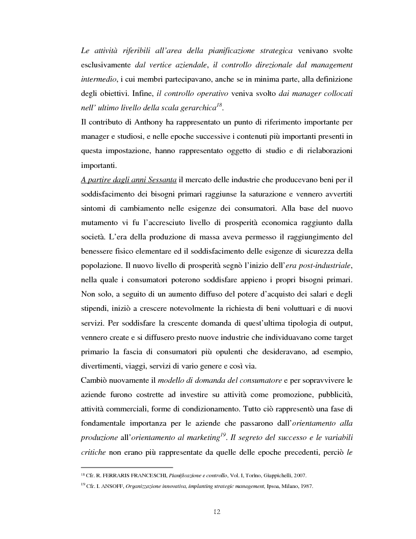 Anteprima della tesi: Il percorso evolutivo della pianificazione e del controllo: verso un sistema unico, Pagina 11