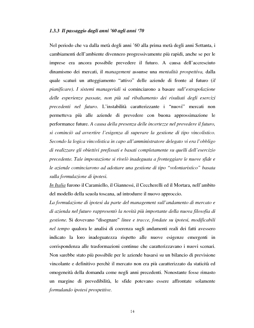 Anteprima della tesi: Il percorso evolutivo della pianificazione e del controllo: verso un sistema unico, Pagina 13