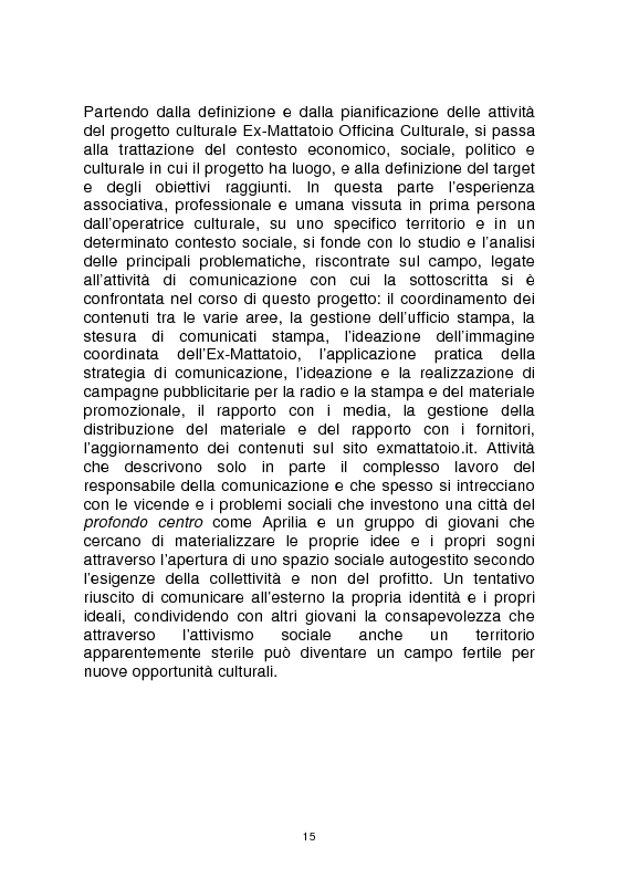 Anteprima della tesi: Officine culturali - La promozione degli eventi di spettacolo: contesti, strategie, strumenti, Pagina 5