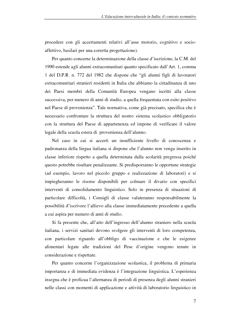 Anteprima della tesi: Didattica delle lingue moderne - L'apprendimento dell'italiano lingua seconda: un'esperienza di laboratorio didattico, Pagina 7