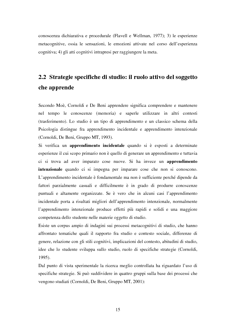 Anteprima della tesi: Approccio e metodi di studio nella transizione all’Università: una ricerca su un gruppo di studenti frequentanti il primo anno di Psicologia a Torino, Pagina 13
