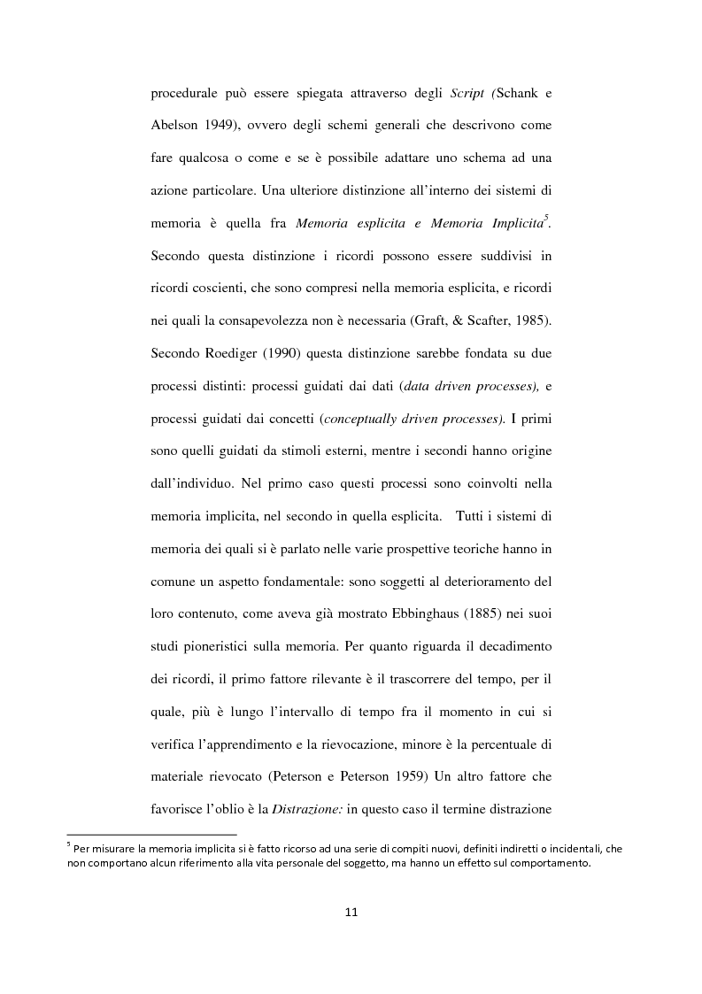 Anteprima della tesi: Memoria autobiografica e adolescenza: l'overgenerality, Pagina 7
