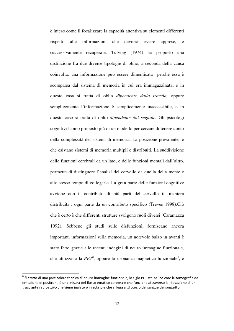 Anteprima della tesi: Memoria autobiografica e adolescenza: l'overgenerality, Pagina 8