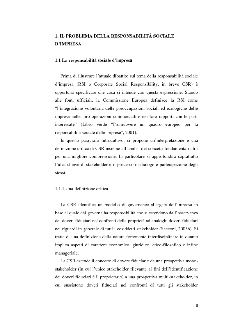 Anteprima della tesi: La gestione della crisi nella responsabilità sociale d'impresa. Due casi a confronto, Pagina 6