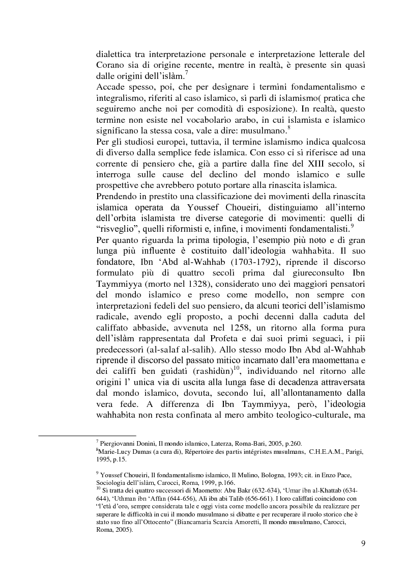 Anteprima della tesi: Il fondamentalismo islamico tra storia e cultura, Pagina 4