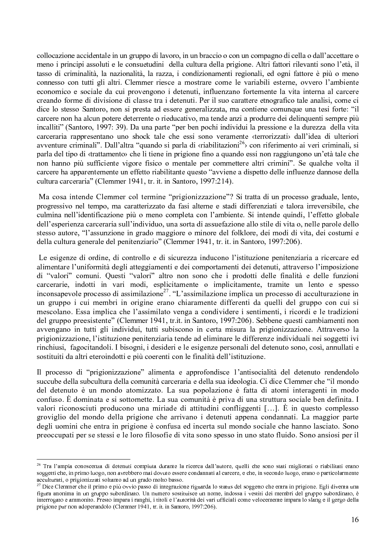 Anteprima della tesi: Istituzione penitenziaria e organizzazione: il ruolo delle risorse umane nelle interazioni con i detenuti, Pagina 12