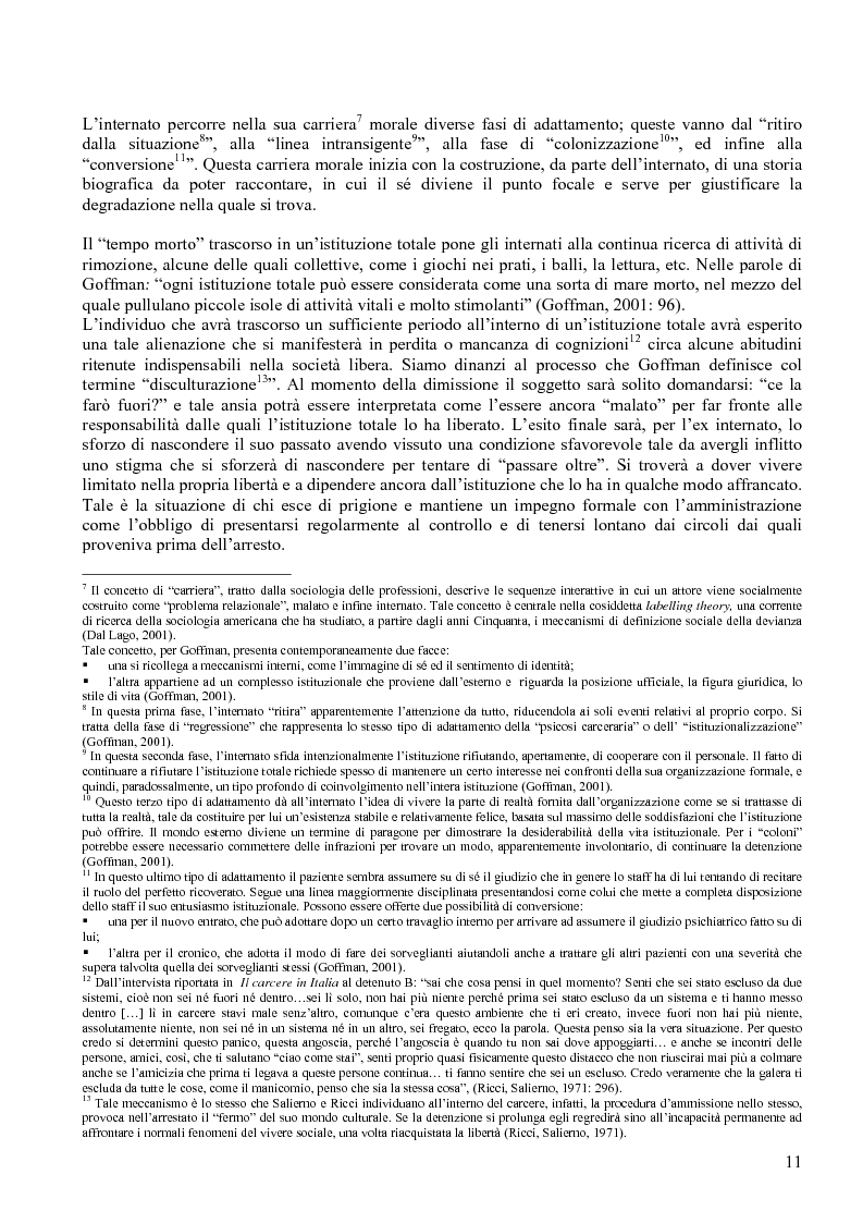 Anteprima della tesi: Istituzione penitenziaria e organizzazione: il ruolo delle risorse umane nelle interazioni con i detenuti, Pagina 7