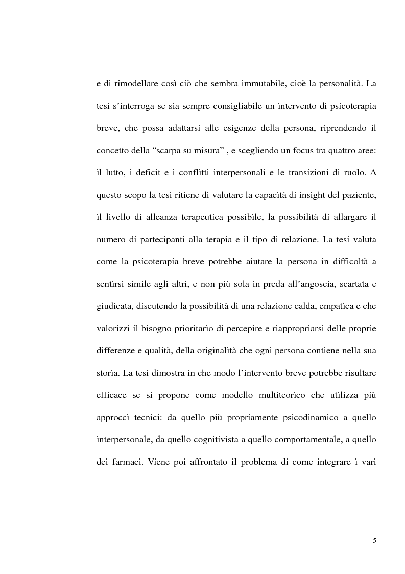 Anteprima della tesi: Indicazioni alle psicoterapie brevi, Pagina 2