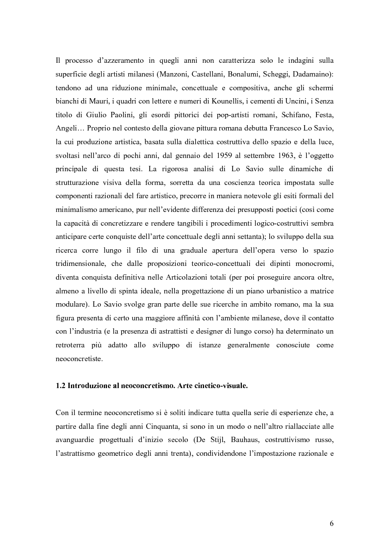 Anteprima della tesi: Azzeramento e neoconcretismo: Francesco Lo Savio, Pagina 4