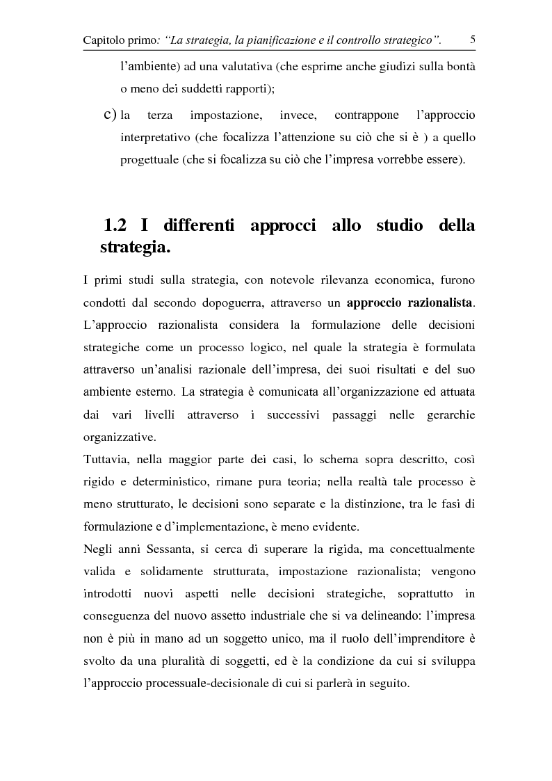 Anteprima della tesi: Controllo strategico. Ruolo e strumenti, Pagina 10