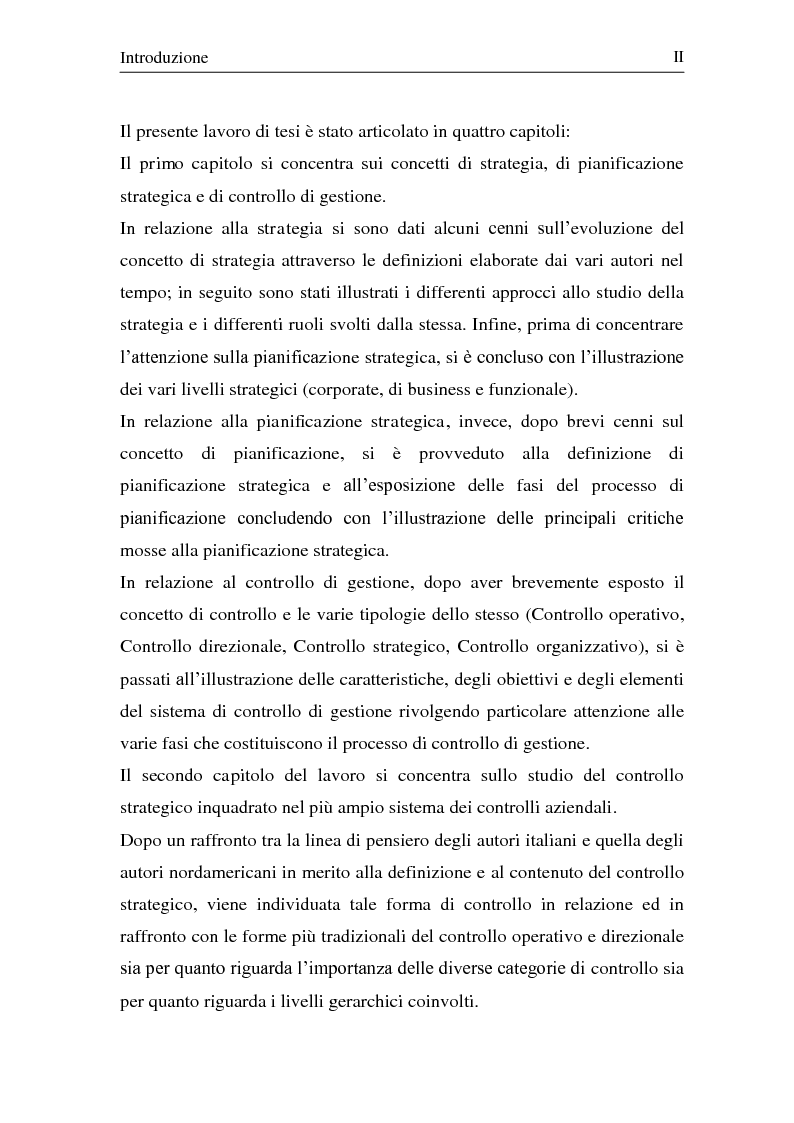 Anteprima della tesi: Controllo strategico. Ruolo e strumenti, Pagina 3