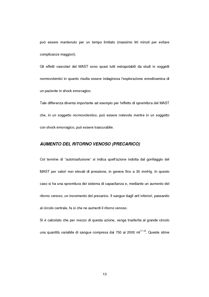 Anteprima della tesi: L’uso del MAST (Military/Medical AntiShock Trousers) nel “Servizio Sanitario Urgenza Emergenza 118 - Elisoccorso di Como”, Pagina 7