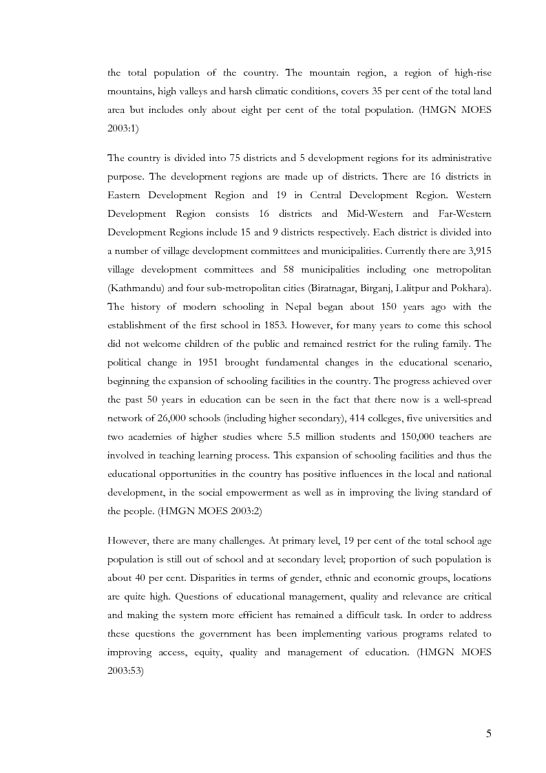 Anteprima della tesi: A Study of Socio-Economic Status of Out of School Youth and Adolescents of Kailali District, Nepal (Joshipur, Thapapur, Kotatulsipur, Geta VDCs & Dhangadhi Municipality), Pagina 7